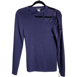 VENUS Women's Unique Purple Cutout Top